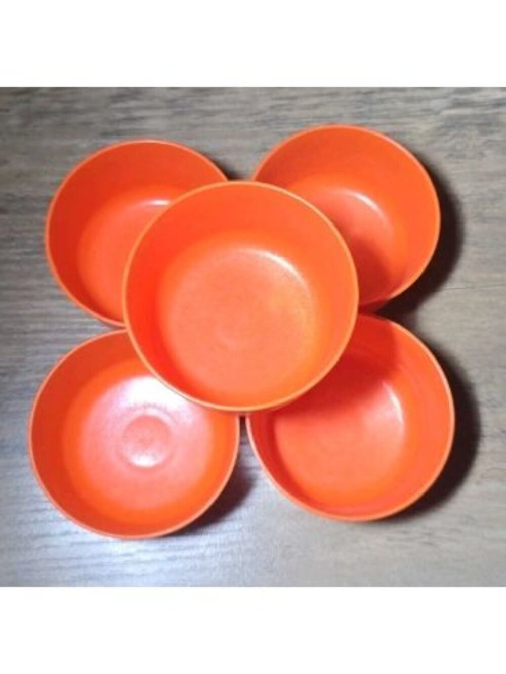 Vintage Tupperware Snack Cups Orange Set of 5 No Lids Stackable Read